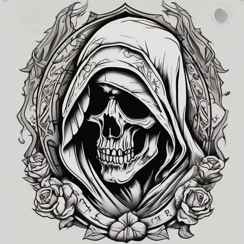 old school style Grim Reaper Tattoo Ideas in 2025 & free generation about full sleeve grim reaper floral sleeve tattoo and full sleeve grim reaper floral sleeve tattoo